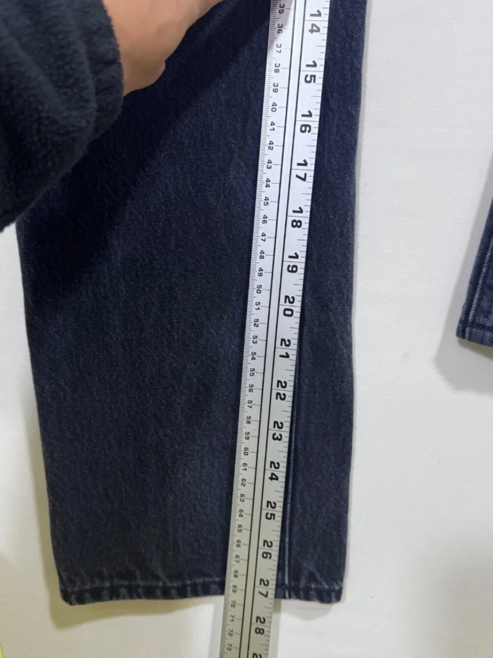 Denim Forum Joni High Rise Loose Jeans Black Button Fly 25 Denim Minimalist 27